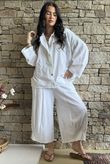 Jo Jo Quirky Hopsack Crop Pant White 
